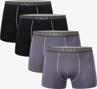 Combo 4 quần sịp đùi nam quần lót nam Cao Cấp Boxer MRM FASHION 2 màu - Đen &amp; Ghi Đ - M