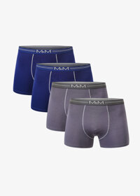 Combo 4 quần sịp đùi nam quần lót nam Cao Cấp Boxer MRM FASHION 2 màu - Xanh &amp; Ghi Đ - M