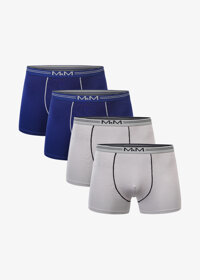 Combo 4 quần sịp đùi nam quần lót nam Cao Cấp Boxer MRM FASHION 2 màu - Xanh &amp; Ghi N - XXL