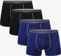 Combo 4 quần sịp đùi nam quần lót nam Cao Cấp Boxer MRM FASHION 2 màu - Đen &amp; Xanh  - L