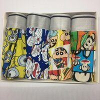 combo 4 Quần sịp quần lót nam sịp doremon hoạt hình thun lạnh siêu nhẹ - Hoạt hình,XXL trên 73kg