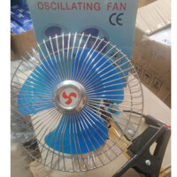 Combo 4 Quạt kẹp ô tô cắm tẩu sạc. Quạt sắt cánh xanh điện 12v 24v.