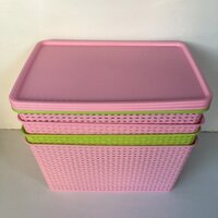 Combo 4 rổ nhựa có nắp Việt Nhật size L
