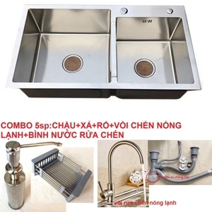 Combo 4 Sản Phẩm Chậu Rửa Chén Bát INOX 304 N7-8245