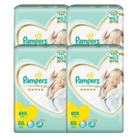 Combo 4 Tã Dán Pampers Sơ Sinh Nội Địa Nhật Bản Gói Cực Đại NB66 (66 Miếng / Gói)