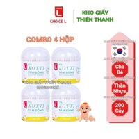 Combo 4 Tăm Bông Hàn Quốc Thân Nhựa KOTTI Choice L 200 Cây/ Hộp, Có thể dùng Cho Bé 🍀 Kho Giấy Thiên Thanh 🍀