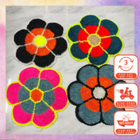 Combo 4 thảm hoa handmade dễ thương kích thước 50*50cm ( Ngẫu Nhiên)