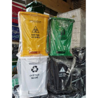 COMBO 4 THÙNG RÁC ĐẠP Y TẾ TRUNG 12 LÍT ĐỦ 4 MÀU NHỰA DUY TÂN