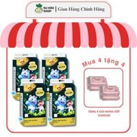 Combo 4 túi bỉm tã quần, dán Hello Babe S56/M54/XL50/XXL48+4. Mềm mại & chống hăm cho bé