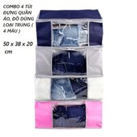 Combo 4 túi đựng quần áo đồ dùng loại trung