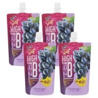 Combo 4 túi nước ép trái cây có thạch Jelly Gumi Gumi vị nho 150g (từ 3 tuổi)