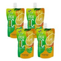 Combo 4 túi nước ép trái cây có thạch Jelly Gumi Gumi vị cam 150g (từ 3 tuổi)