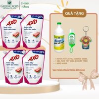 Combo 4 Túi Nước tẩy quần áo màu đánh bay vết bẩn AXO 1200ml lưu hương thơm mát