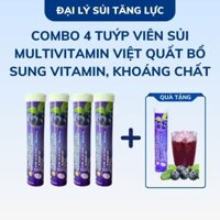 Combo 4 tuýp + Tặng 1 tuýp Viên sủi Multivitamin Việt quất Bổ sung vitamin và khoáng chất giúp tăng sức đề kháng