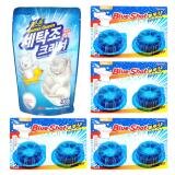 Combo 4 vỉ viên tẩy bồn cầu cao cấp BlueShot + 1 gói bột tẩy lồng giặt Homes Queen Hàn Quốc