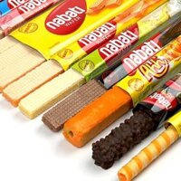 Combo 40 chiếc bánh Nabati nhiều loại bánh wafer hỗn hợp có hương vị phô mai dâu tây socola đồ ăn nhẹ đóng gói