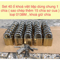 Combo 40 ổ khoá việt tiệp dùng chung 1 chìa ( sao chép thêm 15 chìa sơ cua ) loại 0138M , khoá giữ chìa
