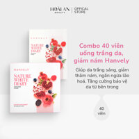 Combo 40 viên uống trắng da, giảm nám Hanvely Nature White Dairy (Hộp 30 viên + Hộp 10 viên)