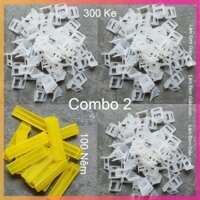 Combo 400 Ke Lát Gạch Gồm 300 Ke Móc Và 100 Nêm Vàng Nhựa PP Zin 100% Loại 1