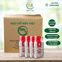 COMBO 4kg Gạo lứt hữu cơ, Gạo lứt dẻo Mộc Việt nấu trực tiếp không cần ngâm hút chân không 1kg