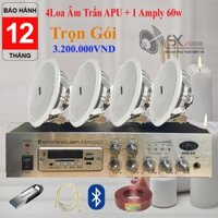 COMBO 4loa âm trần APU + 1Amply 60w giá rẻ, đáng mua