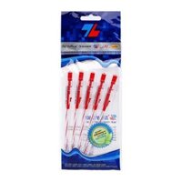 Combo 5-10-20 Bút Bi Thiên Long TL-027 - Mực XanhĐenĐỏTím - Combo 5 chiếc - Đỏ