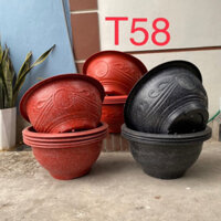 [Combo 5-10 cái]Chậu nhựa trồng cây Phúc lộc thọ T58 nhiều màu, KT 55x25cm,chậu trồng hoa cây cảnh quất đào tết