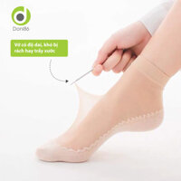 Combo 5 10 cặp vớ da mặt đế dày bằng cotton chống trơn trượt bảo vệ làn da chân khỏi khô ráp - Doni - DOPK249 - Combo 10 cặp - Đen