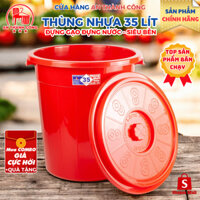 Combo 5-10 Thùng 35 Lít SIÊU BỀN đựng gạo, trữ nước ăn, nước sinh hoạt. Chính hãng Nhựa Thảo Long