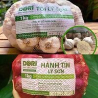 Combo# 5 1kg hành tím Lý Sơn + 1kg tỏi Lý Sơn thân dài Blue Dori trồng tại đảo Lý Sơn, cam kết xuất xứ