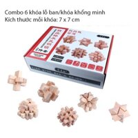 Combo 5 - 6 Khóa gỗ Khổng Minh - Khóa Lỗ Ban thách thức trí thông minh