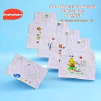 Combo 5 áo ba lỗ cho bé trai bé gái màu trắng in hình chất vải 100% cotton Hiệu bossini 3-38kg