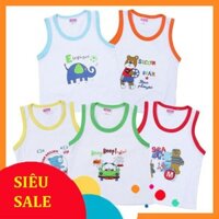 Combo 5 Áo ba lỗ trắng viền màu Nanio