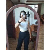 combo 5 Áo croptop cộc tay chất cotton zip (4 trắng, 1đen) siêu đẹp