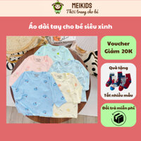 Combo 5  Áo Dài Tay Thun Lạnh Cổ Viền Tròn Cho Bé Trai Bé Gái Hàng Đẹp Nặng Tay AD01