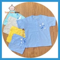 COMBO 5 áo sơ sinh Tay Ngắn Cài Giữa Màu Thái Hà Thịnh - Chất vải cotton 100% mềm, mịn, thoáng mát