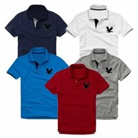 Combo 5 Áo Thun Nam Cổ bẻ Logo Thêu Sắc Xảo Chuẩn Men AB2( đỏ đô-xám đ-trắng-xanh đen-xanh dương) - EZA