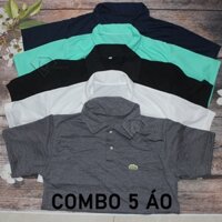 COMBO 5 Áo Thun Nam Cổ Trụ NamTrung Niên Bình Dân (5 Áo) - Màu Ngẫu nhiên - One Size từ (52-72)kg