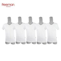 Combo 5 Áo thun nam ngắn tay cổ tim cotton thoáng mát FREEMAN TSF315 - XL