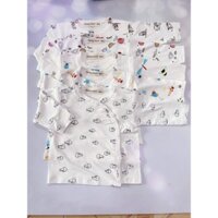 Combo 5 áo xéo rơi thun lạnh Minzy tay ngắn và tay dài cho bé sơ sinh