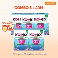 Combo 5 Băng Vệ Sinh Kotex Hàng Ngày Kháng Khuẩn 40 Miếng