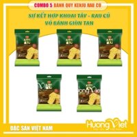 COMBO 5 Bánh KENJU rau củ giòn tan 192g, bánh quy ăn sáng Richy, bánh ăn vặt bao bì riêng biệt (16 gói x 12g)