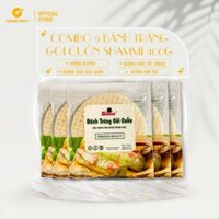 Combo 5 bánh tráng gỏi cuốn Shammi loại tròn gói 400g, bánh tráng cuốn xuất khẩu, không gluten