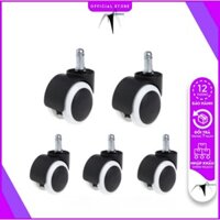 [COMBO] 5 Bánh Xe Ghế Xoay Cao Su Thay Thế Cho Ghế Xoay Văn Phòng, Dùng Lắp Chân Ghế Xoay Dễ Dàng