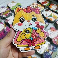 Combo 5 Bao Lì Xì Chibi Mèo 36 Sắc Thái 4D Phản Quang Cầu May Mắn Quý Mão 2023 Quà Tặng Đáng Yêu Được Chọn Mẫu - 27