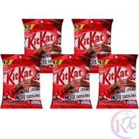 Combo 5 bịch Bánh Socola Kitkat 2F 12 Thanh / gói 204g (12 x 17g) - Nestle Cocoa bánh xốp phủ Sô cô la