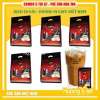 COMBO 5 BỊCH Cà phê G7 - cà phê sữa hòa tan 3in1 Bịch 50 gói x16gr, Đặc sản coffee Trung Nguyên Legend cafe Việt Nam