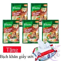 Combo 5 bịch Hạt nêm Knorr Nấm Hương Organic gói 170g Tặng 1 bịch khăn giấy ướt 80 tờ - chay mặn đều dùng được