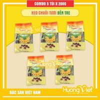 Combo 5 bịch kẹo CHUỐI TƯƠI 200g Bến Tre, đặc sản kẹo chuối miền tây