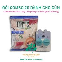 Combo 5 bịch Tony’s dog 400g + 1 banh gặm sạch răng cho cún